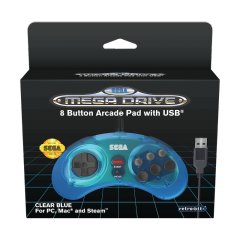 Mega Drive Controller 8 Button (Retro-Bit) (Clear Blue)