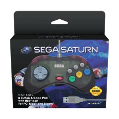 Saturn Controller (Retro-Bit) (Slate Grey)