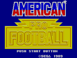 American Pro Football (SMS)   © Sega 1989    1/6