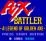 Ax Battler: A Legend Of Golden Axe (GG)   © Sega 1991    1/3