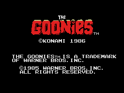 The Goonies (MSX)   © Konami 1986    1/3