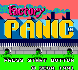 Factory Panic (GG)   © Sega 1991    1/2