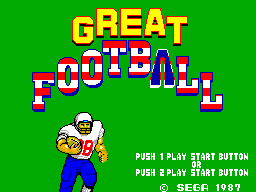 Great Football (SMS)   © Sega 1987    1/2