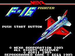 F-16 Fighter (SMS)   © Sega 1986    1/3
