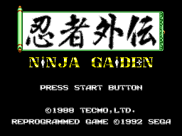 Ninja Gaiden (1992) (SMS)   © Sega 1992    1/3
