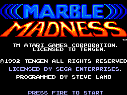 Marble Madness (SMS)   © Virgin 1992    1/3