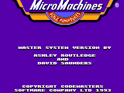 Micro Machines (SMS)   © Codemasters 1994    1/2