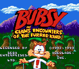 Bubsy In Claws Encounters Of The Furred Kind (SMD)   © Accolade 1993    1/4