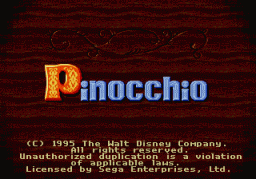 Pinocchio (SMD)   © Sega 1995    1/3