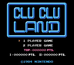 Clu Clu Land (NES)   © Nintendo 1984    1/3
