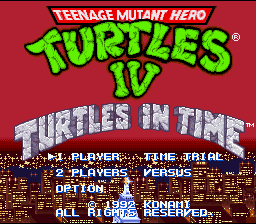 Teenage Mutant Ninja Turtles: Turtles In Time (SNES)   © Konami 1992    1/6