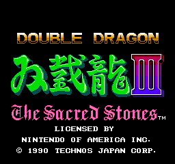 Double Dragon 3: The Rosetta Stone   ©  1991   (NES)    1/3