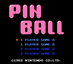 Pinball (1984) (NES)   © Nintendo 1984    1/3