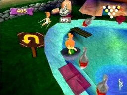 The Flintstones: Bedrock Bowling (PS1)   © Ubisoft 2000    2/3