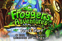 Frogger's Adventures: Temple Of The Frog (GBA)   © Konami 2001    1/3