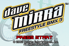 Dave Mirra Freestyle BMX 3 (GBA)   © Acclaim 2002    1/3