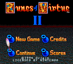 Ultima: Runes Of Virtue II   © EA 1994   (SNES)    1/3