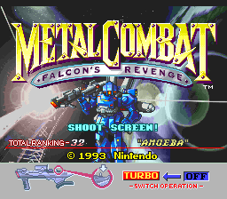 Metal Combat: Falcon's Revenge (SNES)   © Nintendo 1993    1/3