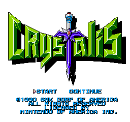 Crystalis (NES)   © SNK 1990    1/3