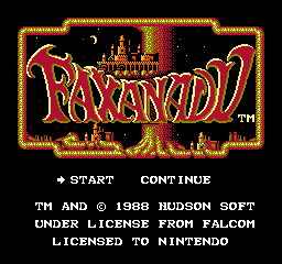 Faxanadu   © Nintendo 1987   (NES)    1/3