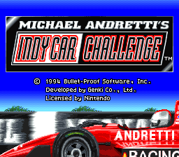 Michael Andretti's Indy Car Challenge (SNES)   © Bullet Proof 1994    1/3