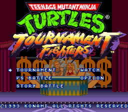 Teenage Mutant Ninja Turtles: Tournament Fighters (SNES)   © Konami 1993    1/3