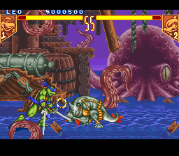 Teenage Mutant Ninja Turtles: Tournament Fighters (SNES)   © Konami 1993    2/3