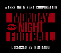 ABC Monday Night Football (SNES)   © Data East 1993    1/3