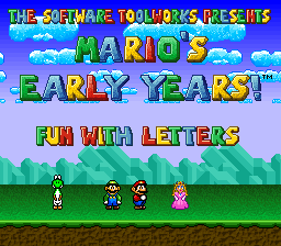 Mario's Early Years: Fun With Letters (SNES)   © The Software Toolworks 1994    1/4