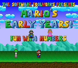 Mario's Early Years: Fun With Numbers (SNES)   © The Software Toolworks 1994    1/4