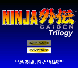 Ninja Gaiden Trilogy (SNES)   © Tecmo 1995    1/6