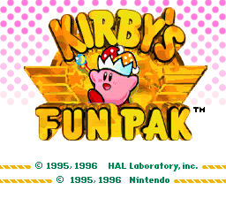 Kirby's Fun Pack   © Nintendo 1996   (SNES)    1/3