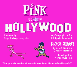 Pink Goes To Hollywood (SMD)   © TecMagik 1993    1/2