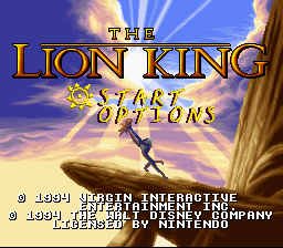The Lion King (SNES)   © Virgin 1994    1/4