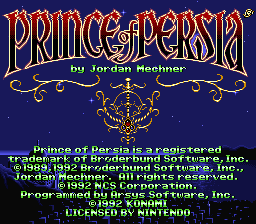 Prince Of Persia   © Konami 1992   (SNES)    1/7