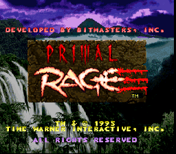 Primal Rage (SNES)   © Time Warner 1995    1/4