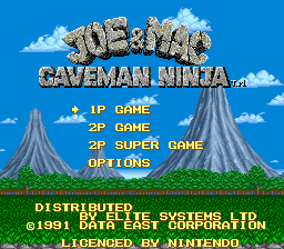 Joe & Mac: Caveman Ninja (SNES)   © Elite 1991    1/3