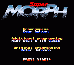 Super Morph (SNES)   © Sony Imagesoft 1993    1/4