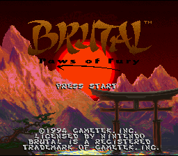 Brutal: Paws Of Fury (SNES)   © Kemco 1994    1/3