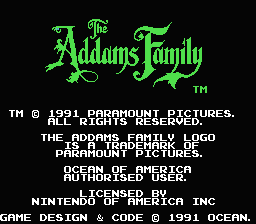 The Addams Family (NES)   © Ocean 1992    1/3