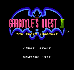 Gargoyle's Quest II (NES)   © Capcom 1992    1/3
