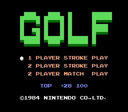 Golf (NES)   © Nintendo 1984    1/3