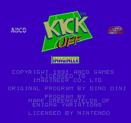 Kick Off (NES)   © Imagineer 1992    1/3