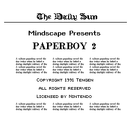 Paperboy 2 (NES)   © Mindscape 1992    1/3