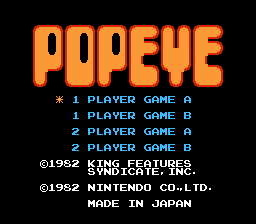 Popeye (NES)   © Nintendo 1983    1/3