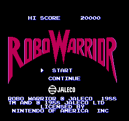 RoboWarrior (NES)   © Jaleco 1987    1/3