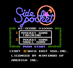 Side Pocket (NES)   © Data East 1987    1/3