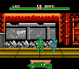 Teenage Mutant Ninja Turtles: Tournament Fighters (NES)   © Konami 1994    2/3