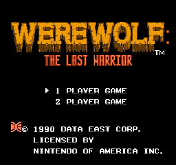 Werewolf: The Last Warrior (NES)   © Data East 1990    1/3