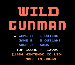 Wild Gunman (NES)   © Nintendo 1984    1/3